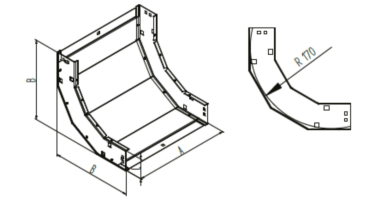 WireMesh Tray Upward Elbow-Sec - WireMesh Cable Trays | Belden